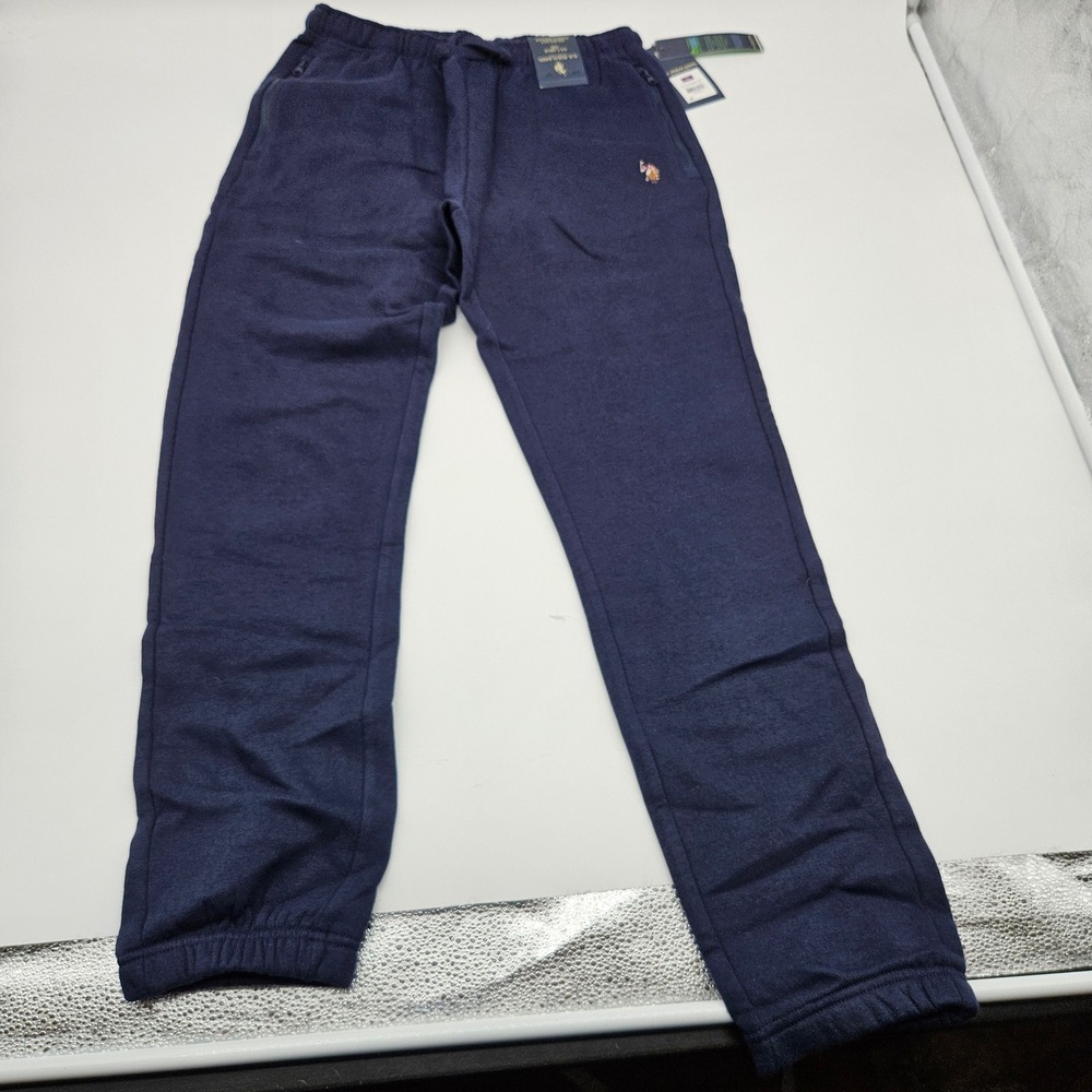 US‎ Polo Assn Boys Fleece Jogger Pants Classic Navy XX Large Zip Pocket